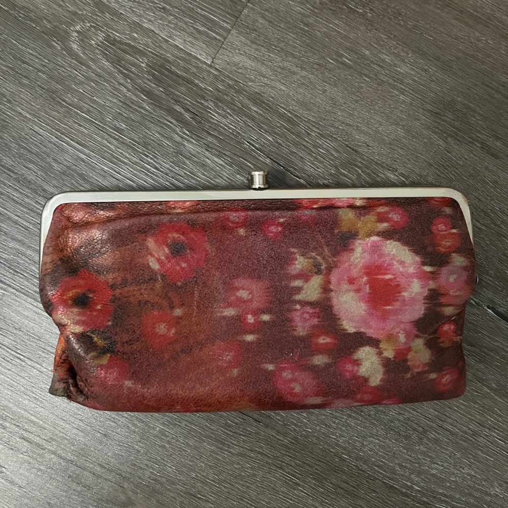 HOBO Lauren Clutch Wallet Floral Leather